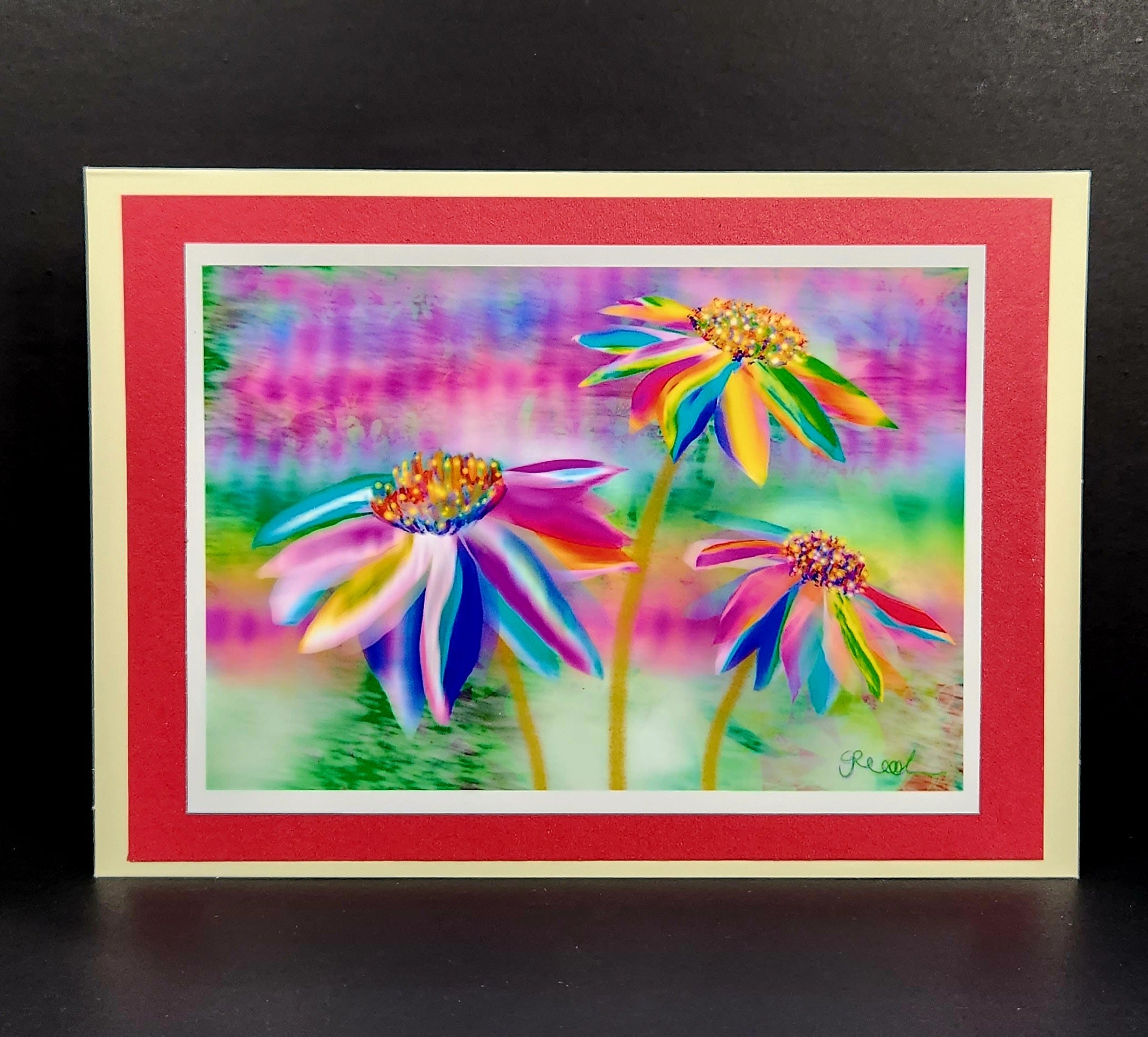 Light Garden Flowers digital art greeting card