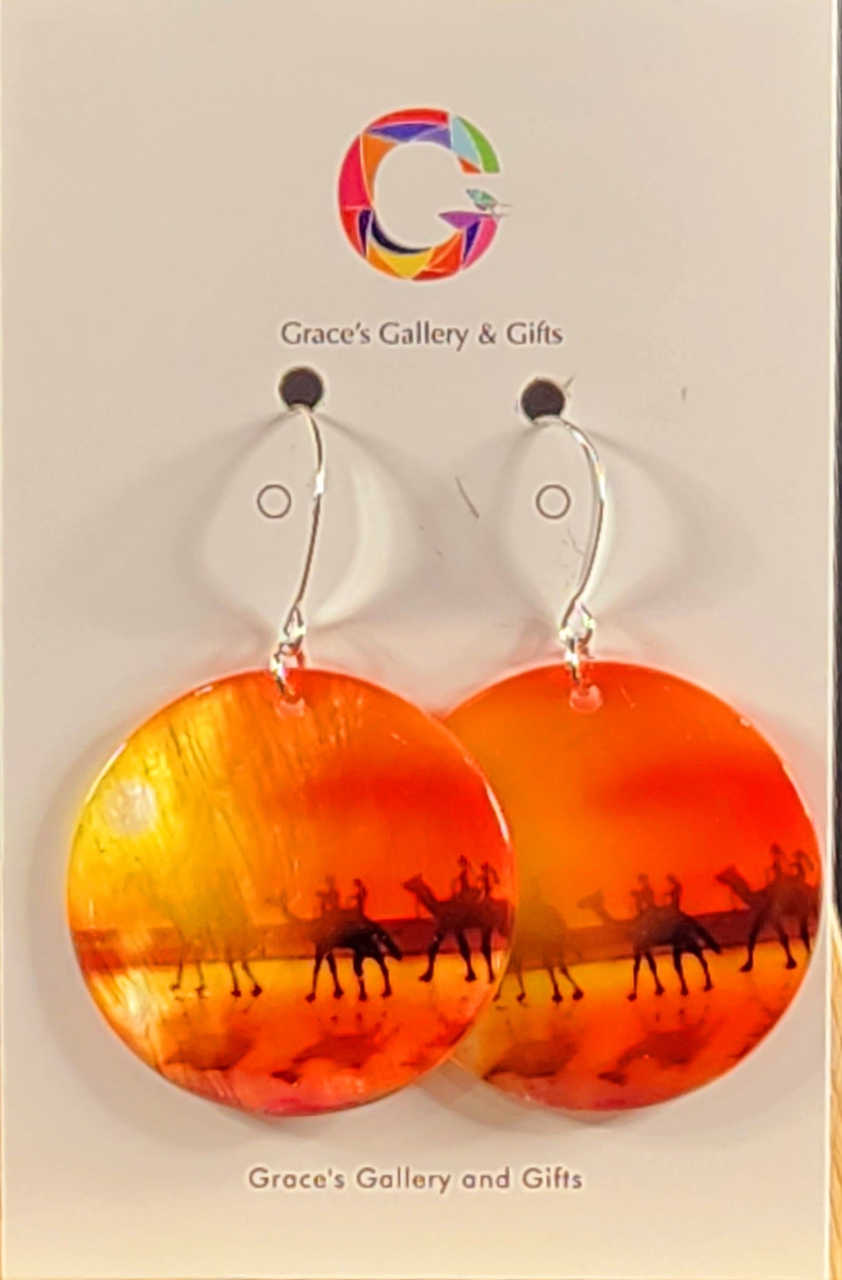 Cable Beach round Natural shell earrings