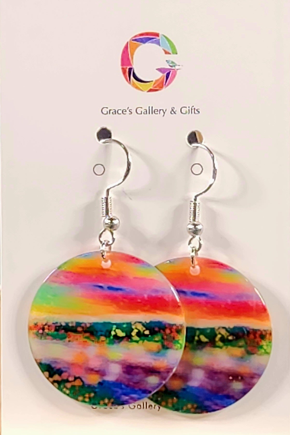 'Cosmic Illusion' round natural shell earrings