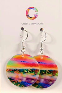 'Cosmic Illusion' round natural shell earrings