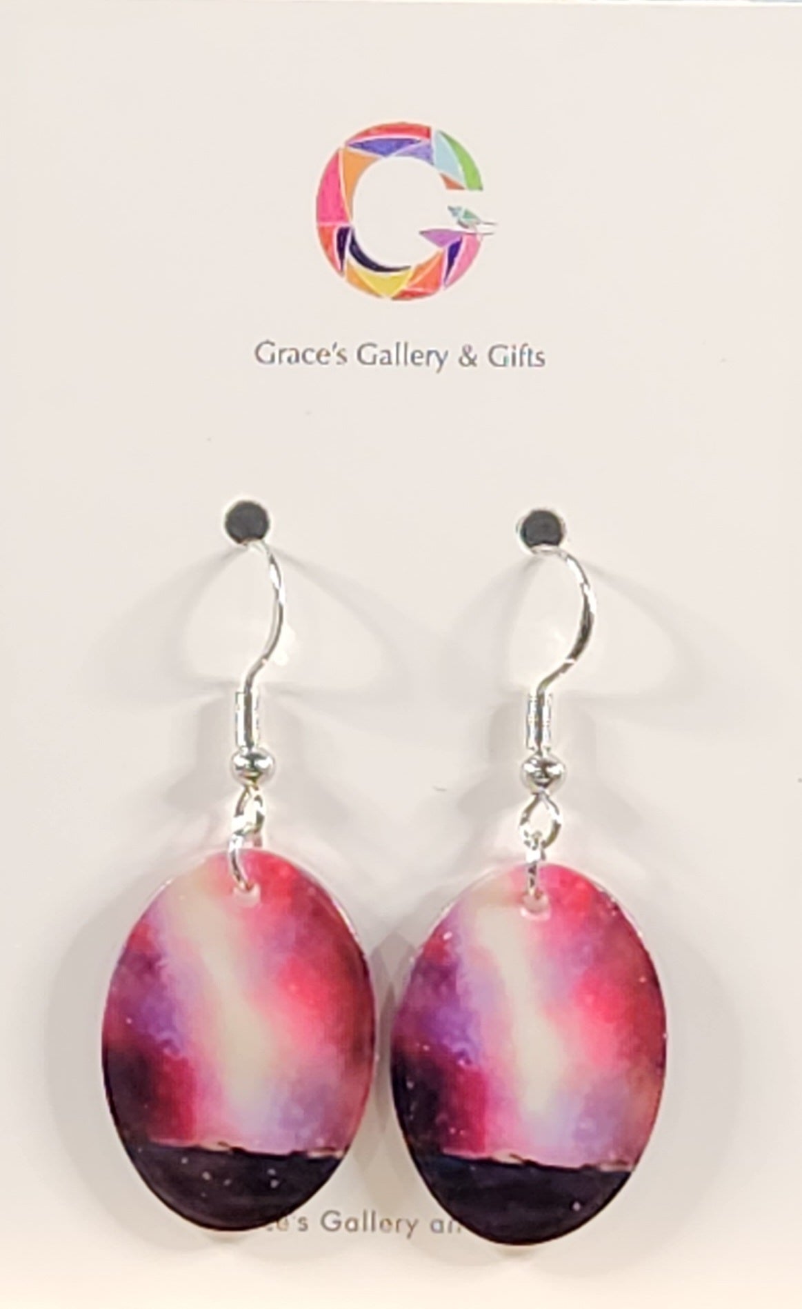 Starry night shy oval natural shell earrings