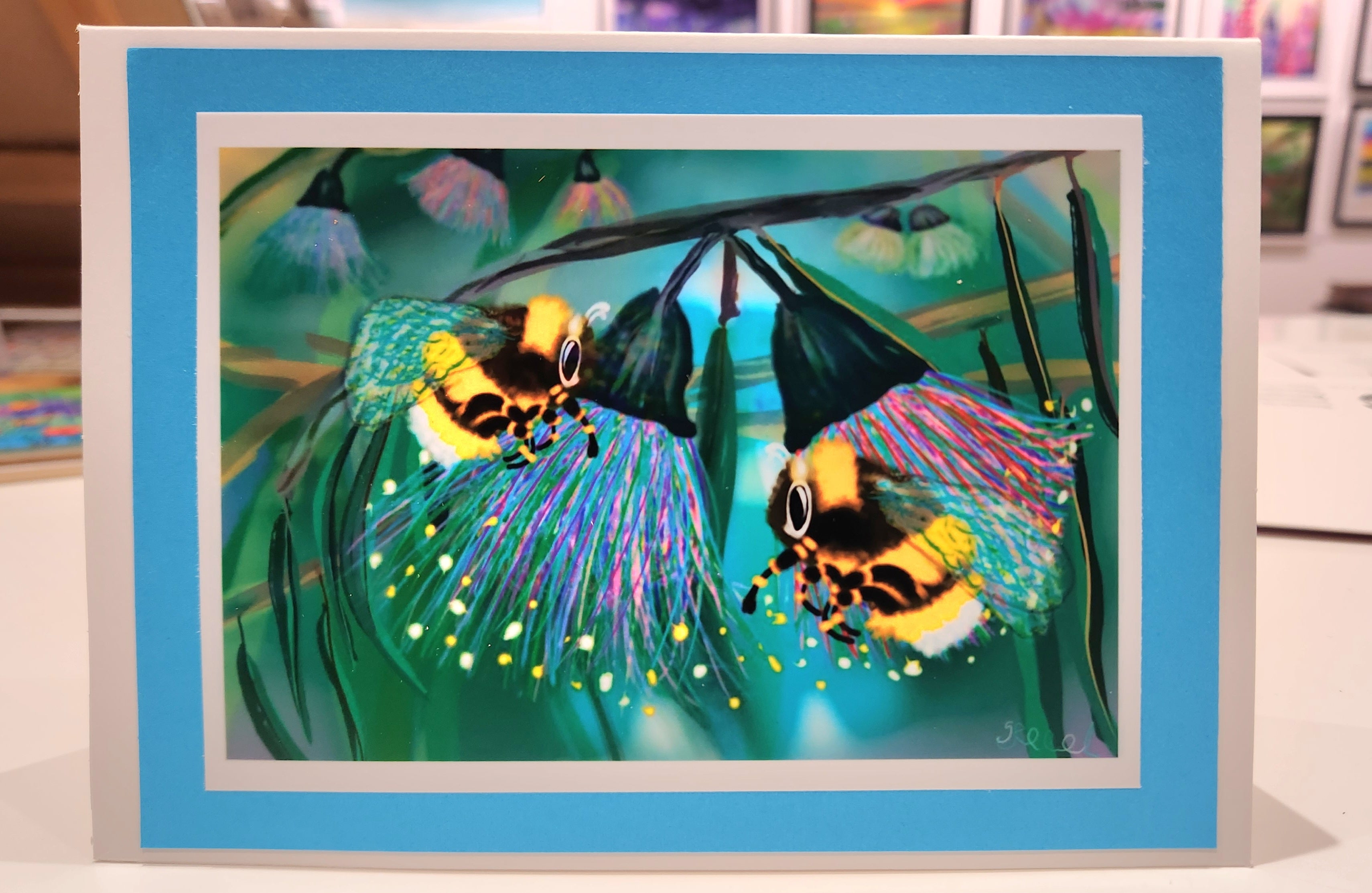 Gumtree Flowers with Bumblebees card