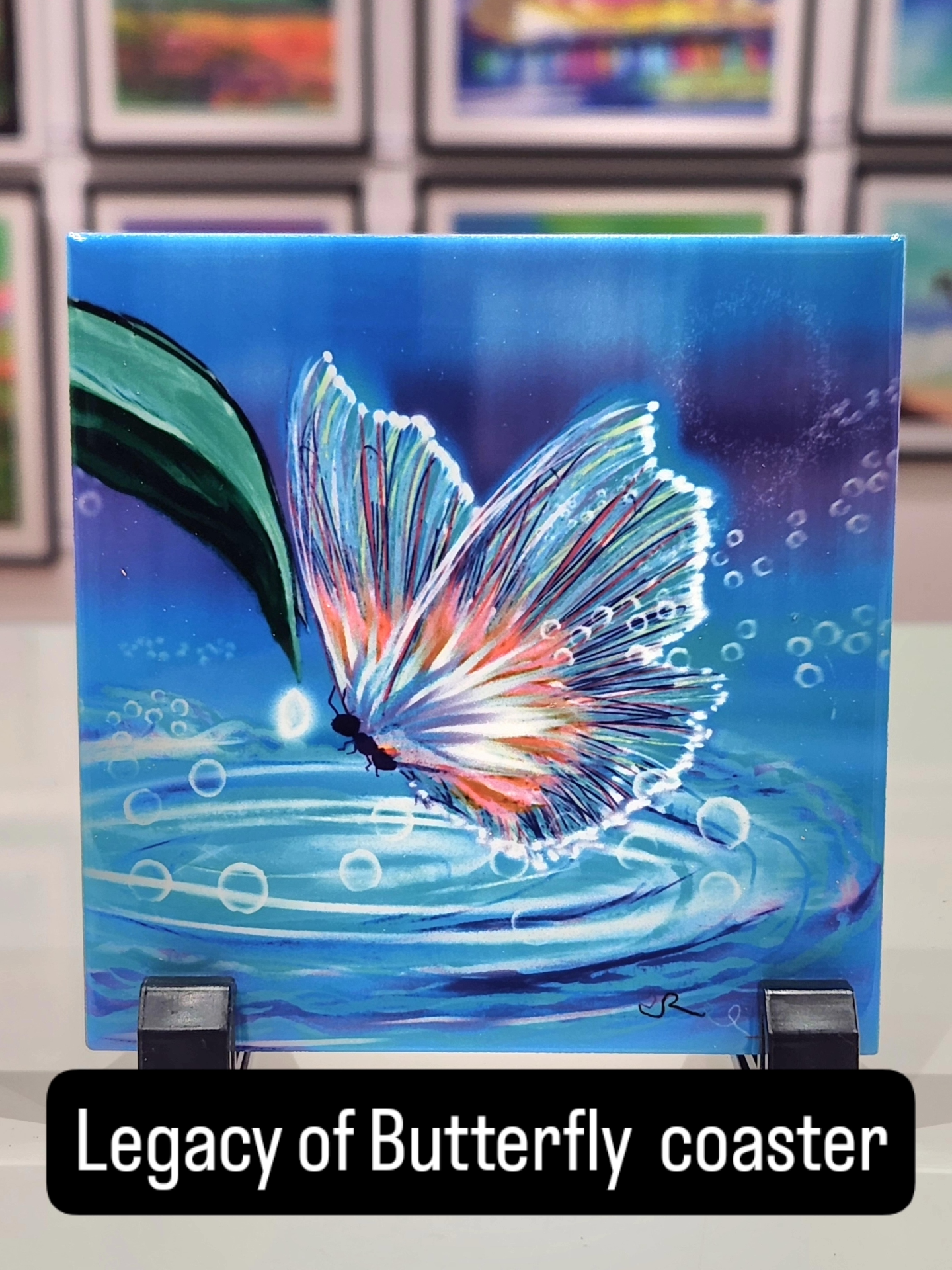 "Legacy of butterfly" ceramic coaster