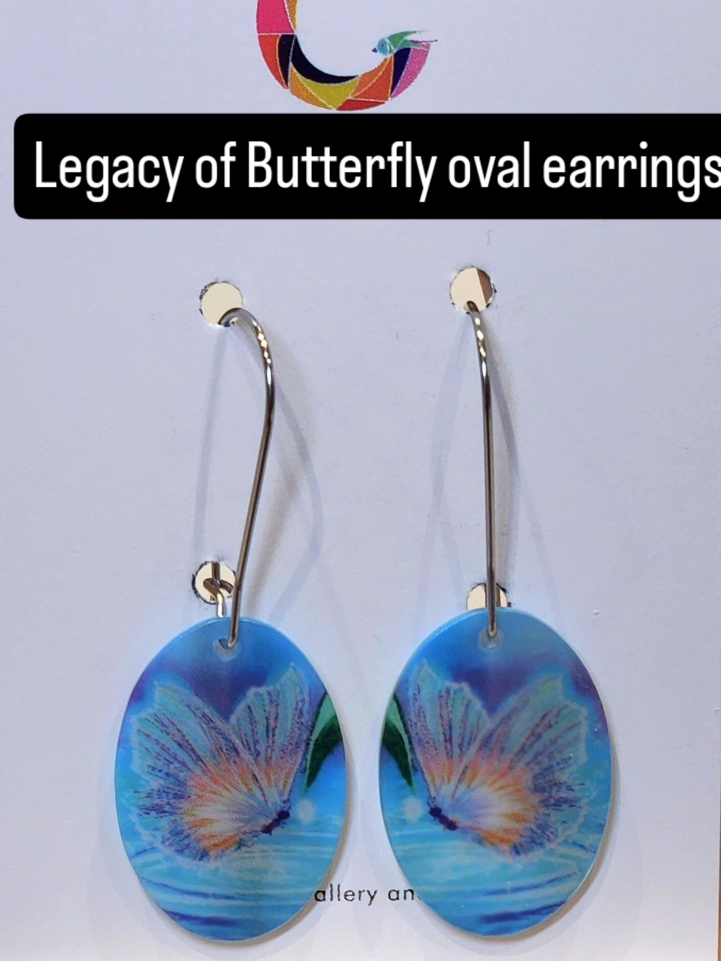 "Legacy of butterfly" Oval natural shell earrings