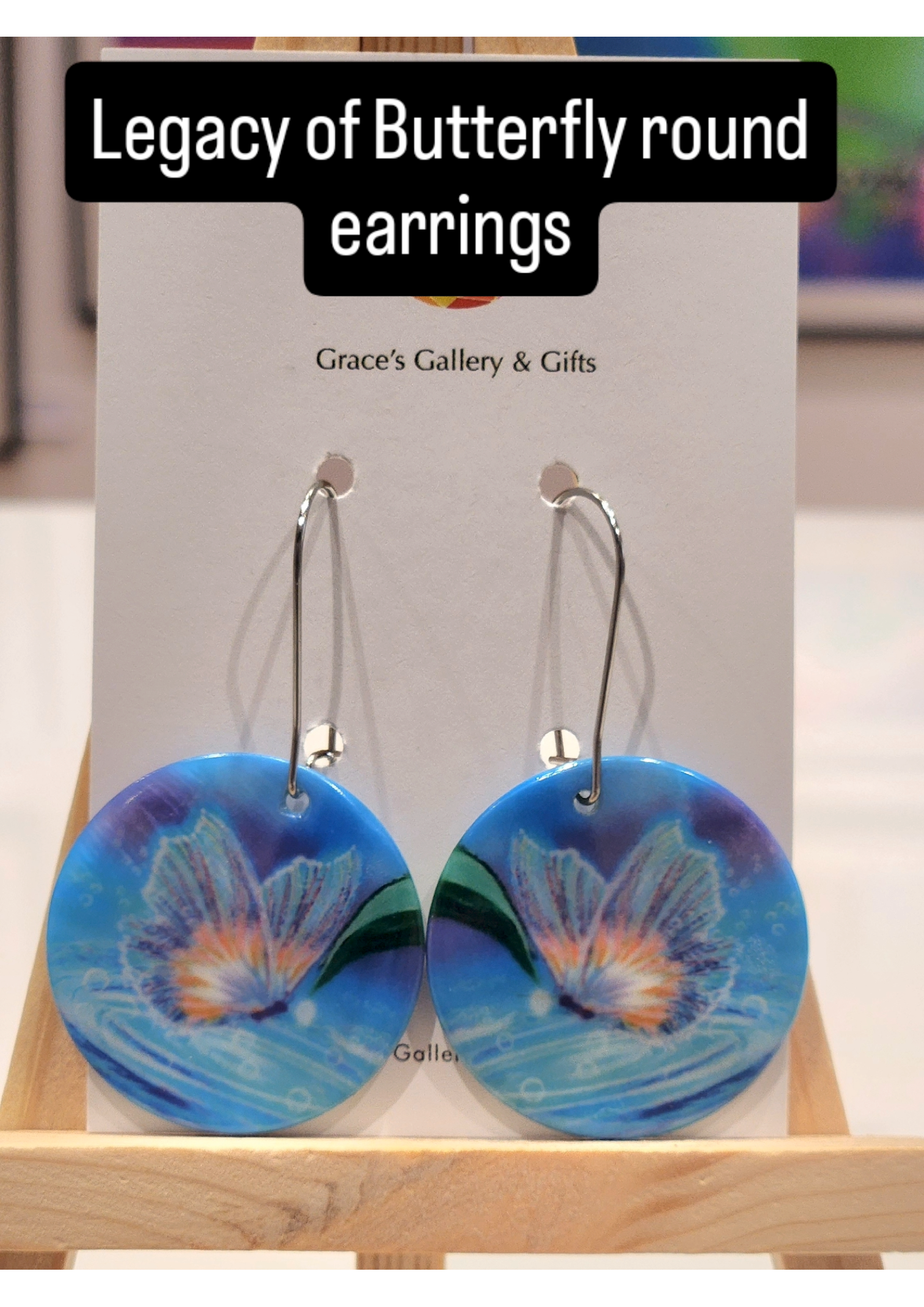 "Legacy of Butterfly" round earrings