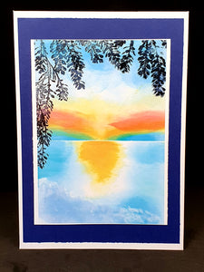 'Sunrise by the lake' Card - Inking Technique