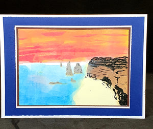 Great Ocean Road Card - Inking Technique