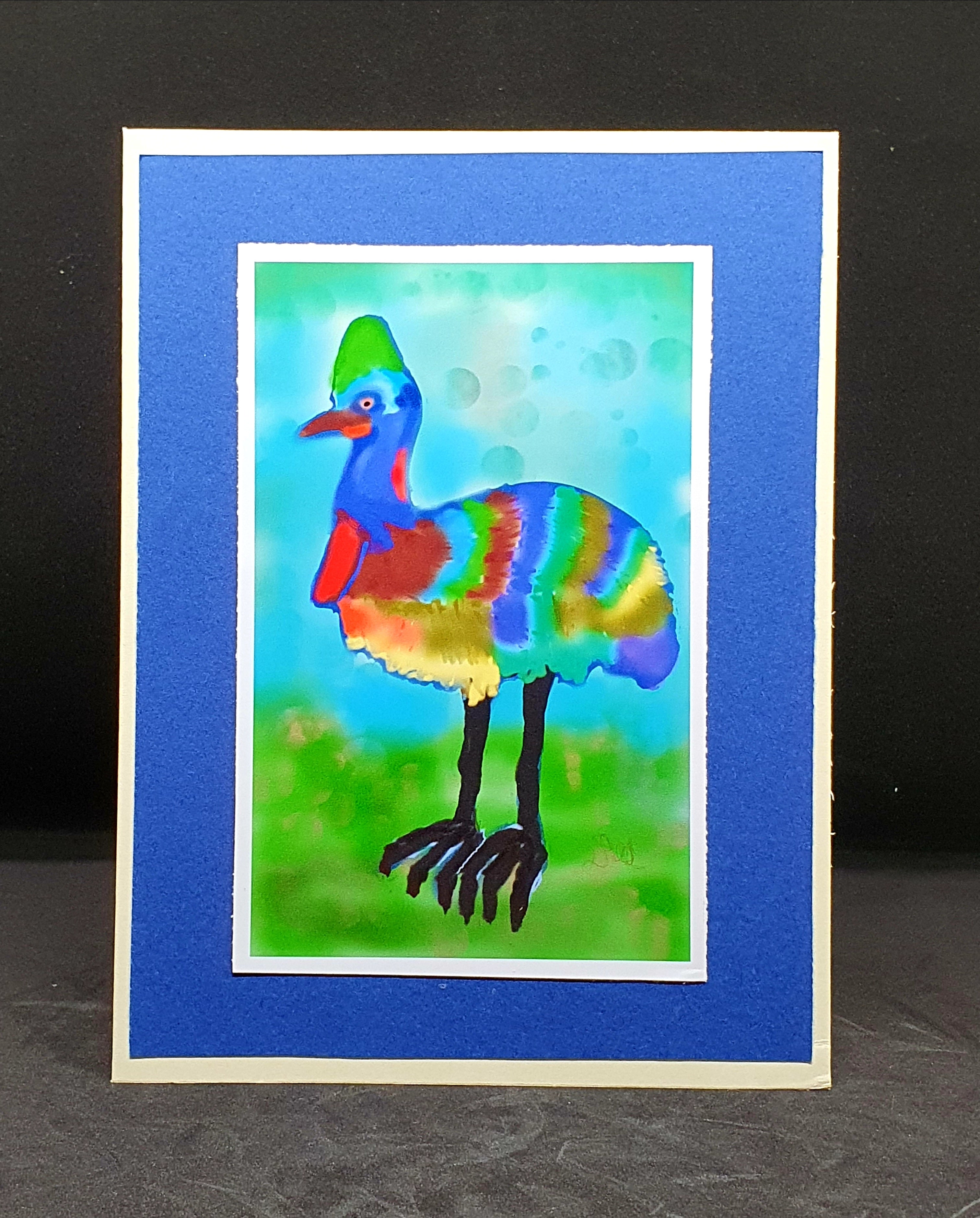 Digital designed card - Cassowary