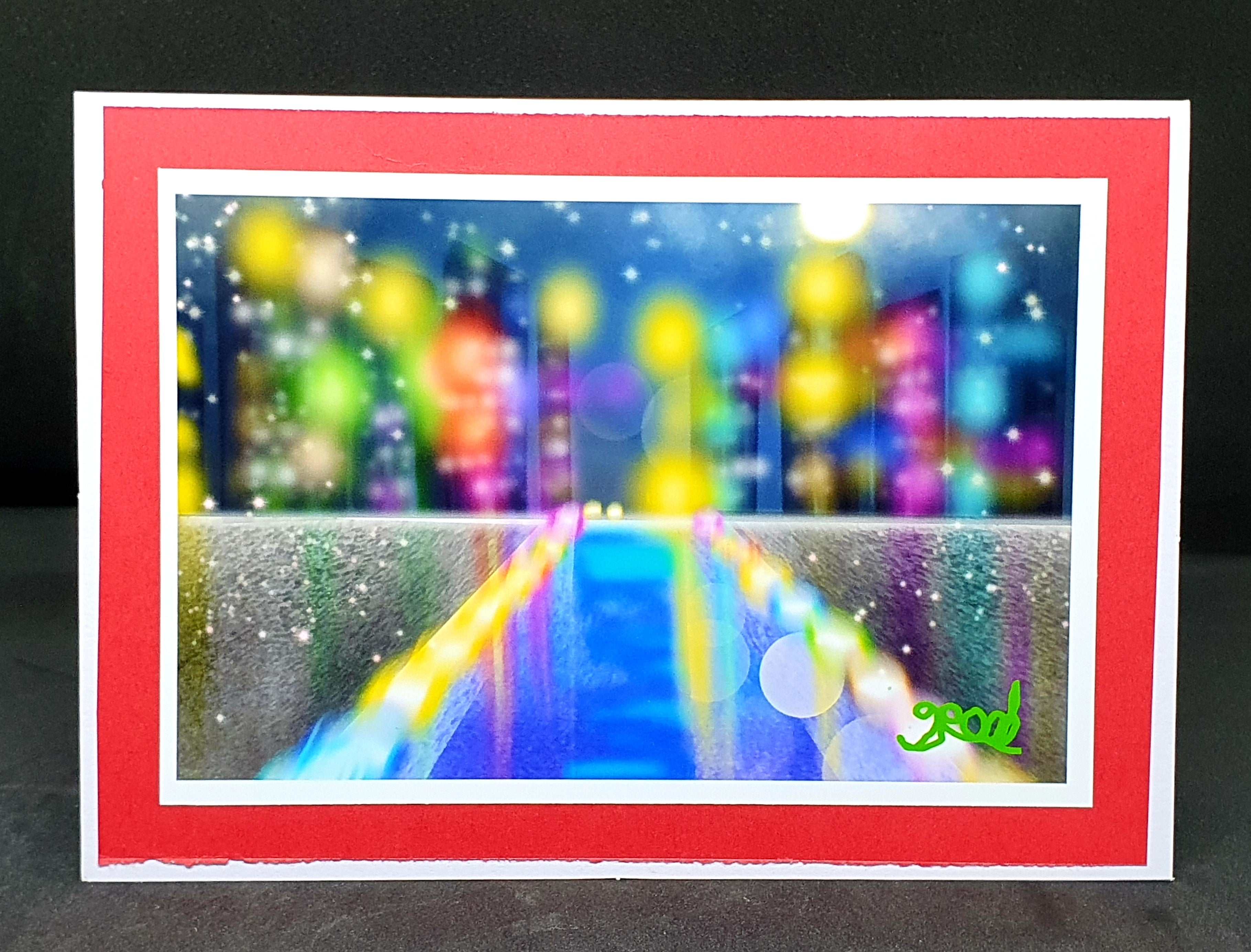 Night Street lights- digital designed card