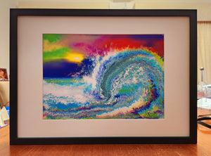 Crystal waves framed print